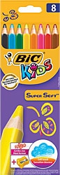 Bic Supersoft Kalemtıraşlı 8'li Jumbo Kuru Boya Seti