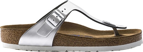 birkenstock gizeh metallic silver