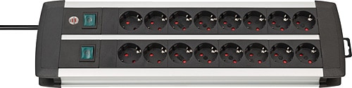Brennenstuhl Premium Alu-Line Anahtarlı 16'lı 3 m Akım Korumalı Priz