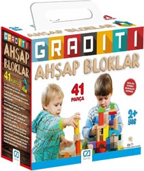 CA Games Graditi Renkli 41 Parça Ahşap Bloklar