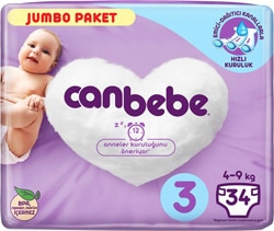 Canbebe 3 Numara Midi 34'lü Bebek Bezi