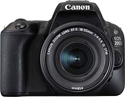 Canon EOS 200D + 18-55 mm Lens Siyah Dijital SLR Fotoğraf Makinesi