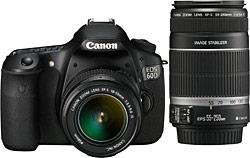 Canon EOS 60D + 18-55mm + 55-250mm Lens DSLR Fotoğraf Makinesi