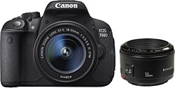 Canon EOS 700D + 18-55mm + 50mm Lens Dijital SLR Fotoğraf Makinesi