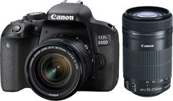 Canon EOS 800D + 18-55mm + 55-250mm Lens DSLR Fotoğraf Makinesi