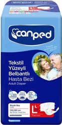 Canped Tekstil Yüzeyli Belbantlı Gece Büyük Boy L 7'li Hasta Bezi