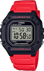 Casio Standart W-218H-4BVDF Silikon Kordon Kırmızı Erkek Kol Saati