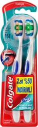 Colgate 360 Komple Ağız Temizliği Yumuşak 2'li Diş Fırçası