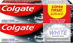 Colgate Advanced White Charcoal Beyazlatıcı Florürlü Diş Macunu 75 ml 2 Adet