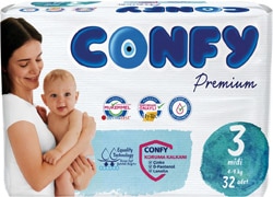 Confy Premium 3 Numara Midi 32'li Bebek Bezi