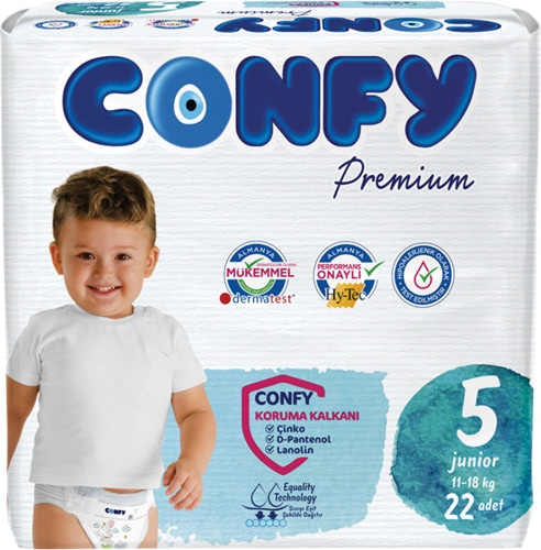 Confy Premium 5 Numara Junior 22'li Bebek Bezi