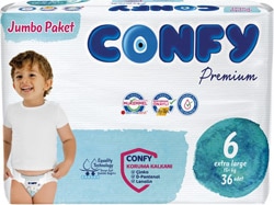 Confy Premium 6 Numara Extra Large 36'lı Bebek Bezi
