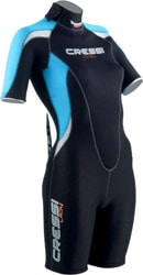 CRESSI Tiburon Man Shorty Wetsuit Zwart/Fluo Lime 2mm M/3 - Heren 2 mm Neopreen en Elastaan Shorty Wetsuit, YKK ritssluiting aan de voorkant, zwart /fluo limoen, M/3