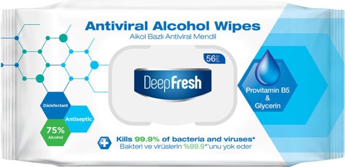 Deep Fresh Alkollü Antiviral 56 Yaprak Islak Mendil