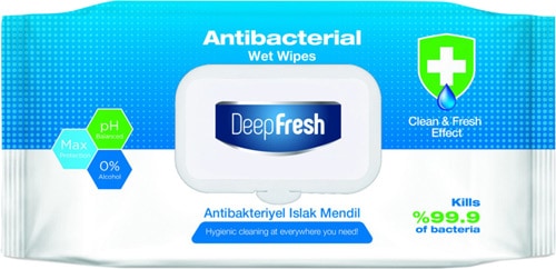Deep Fresh Antibakteriyel 100 Yaprak Islak Mendil