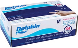 Dolphin Lateks Pudralı Orta Boy Mavi (M) 100'lü Muayene Eldiveni