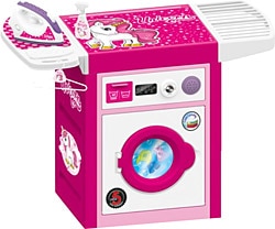 Dolu Unicorn Sesli Pembe Çamaşır Makinesi ve Ütü Seti 2539