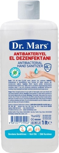Dr. Mars Alkol Bazlı Antibakteriyel 1 lt El Dezenfektanı