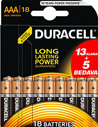 Duracell LR03/MN2400 18'li Alkalin AAA İnce Kalem Pil