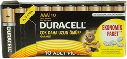Duracell Basic Alkalin AAA 10'lu İnce Kalem Pil