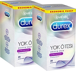 Durex Yok Ötesi Ultra Kaygan Ekstra İnce 20'li 2 Adet Prezervatif
