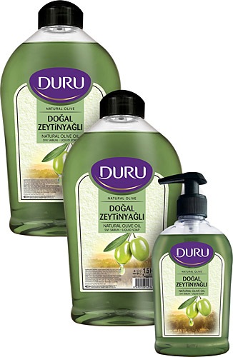 Duru Natural Olive Zeytinyağlı Sıvı Sabun 2x1.5 lt + 300 ml
