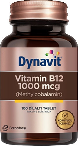Dynavit Vitamin B12 1000 mcg 100 Dilaltı Tableti