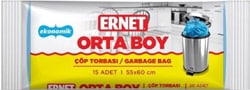 Ernet Ekonomik 55x60 cm Orta Boy 15'li Çöp Torbası