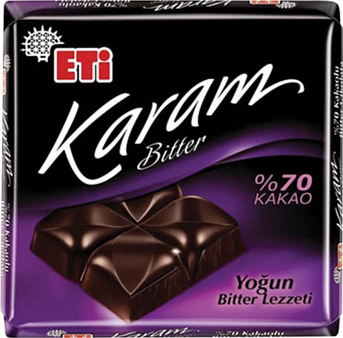 Eti Karam Bitter 70 Kakaolu 70 gr Kare Çikolata Fiyatları, Özellikleri
