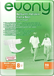 Evony Belbantlı Büyük Boy L 8'li Hasta Bezi