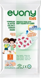 Evony Kids 3 Katlı Yumuşak Elastik Kulaklı Desenli 10x16'lı Paket 160 Adet Çocuk Maskesi