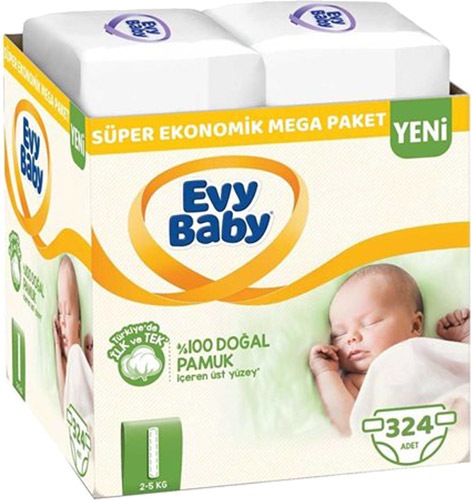 Evy Baby 1 Numara Yenidogan 324 Lu Super Ekonomik Mega Paket Bebek Bezi Fiyatlari Ozellikleri Ve Yorumlari En Ucuzu Akakce