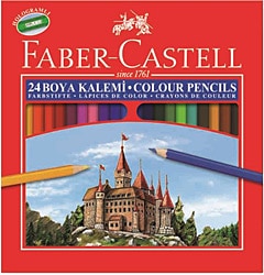 Faber-Castell Karton Kutu 24 Renk Kuru Boya