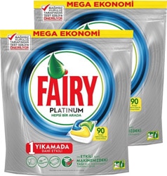 Fairy Platinum Limon 90 Adet 2'li Paket Bulaşık Makinesi Tableti
