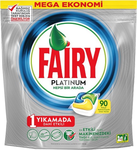 Fairy Platinum Limon Bulaşık Makinesi Tableti 90'lı