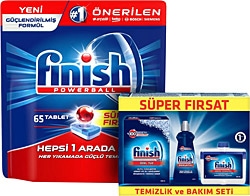 Finish Hepsi Bir Arada 65'li Bulaşık Makinesi Tableti + Temizlik ve Bakım Seti