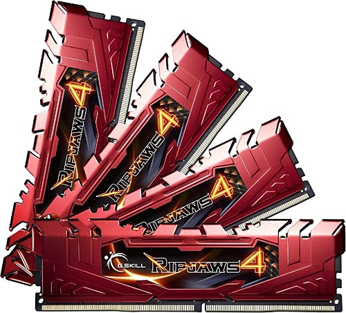 G.Skill 16 GB(4x4) DDR4 2400Mhz Ripjaws 4 Kırmızı F4-2400C15Q