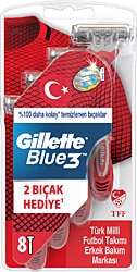 Gillette Blue 3 Milli Takım Özel Seri Kullan At 8'li Tıraş Bıçağı