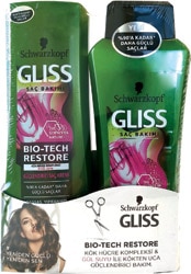 Gliss Bio-Tech Restore Güçlendirici 360 ml + Saç Kremi 360 ml Şampuan Seti