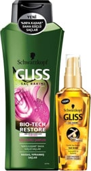 Gliss Bio-Tech Restore Şampuan 500 ml + Oil Elixir Yağ İksiri 75 ml Saç Bakım Seti