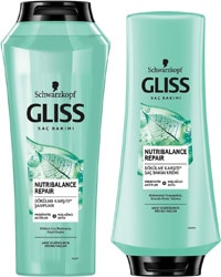 Gliss Nutri Balance 500 ml + Saç Kremi 360 ml Şampuan Seti