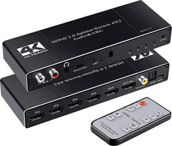 Gplus 4K422A HDCP ARC Ses Ayrıştırıcı 4x2 HDMI Switch Splitter