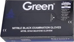Green Pudrasız Orta Boy (M) 100'lü Siyah Nitril Muayene Eldiveni