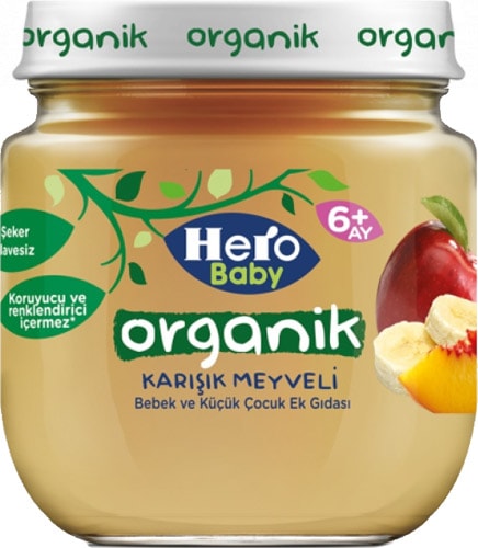 Hero Baby Organik Karışık Meyveli Kavanoz Maması 120 gr