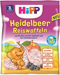 Hipp Organik Yaban Mersinli Pirinçli Bebek Gofreti 30 gr