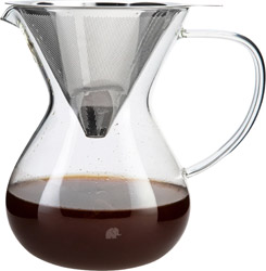 Jumbo Glory 850 ml Cam Çelik Süzgeçli Kahve Demleme Ekipmanı