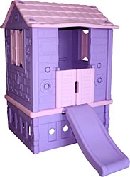 King Kids KH-2010 İki Kapılı Kaydıraklı Pembe Oyun Evi