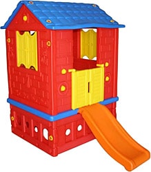 King Kids KH-2010 İki Kapılı Kaydıraklı Oyun Evi
