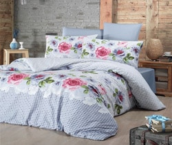 Komfort Home ST01277 Isabella Blue Ranforce Çift Kişilik Nevresim Takımı