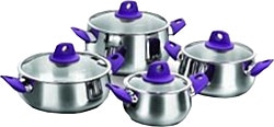 Korkmaz A1935 Erguvan 8 Parça Çelik Tencere Seti